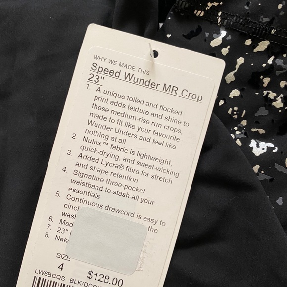 NWT Lululemon speed Wunder Under foil Speckled - Picture 5 of 5